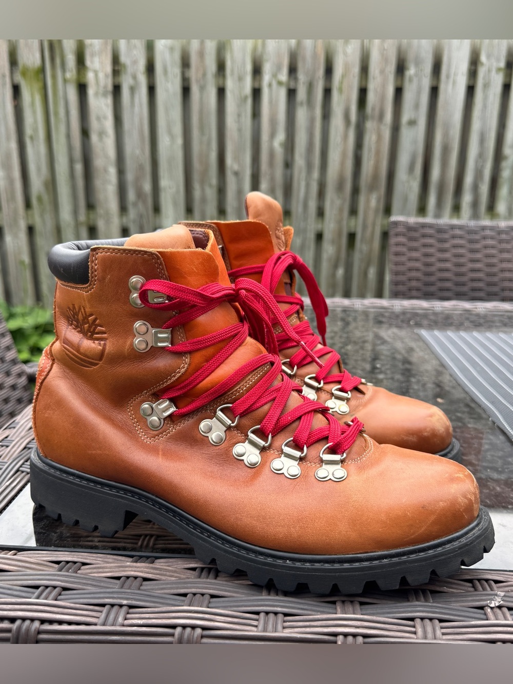 Timberland Boots Size 9 Men's 1978 Hiker Waterproof Vibram Leather Brown Outdoor